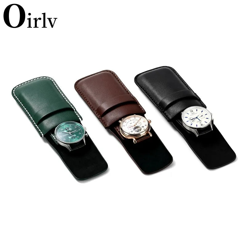 Oirlv Luxe PU Leather Watch & Jewelry Travel Bag: Elegant Storage for Timepieces and Accessories