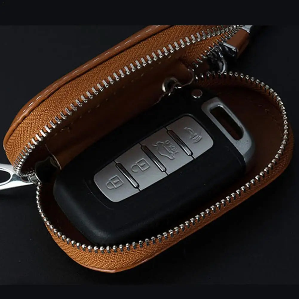 EleganceKey Leather Car Key Fob Case: Universal Fit & Stylish Protection