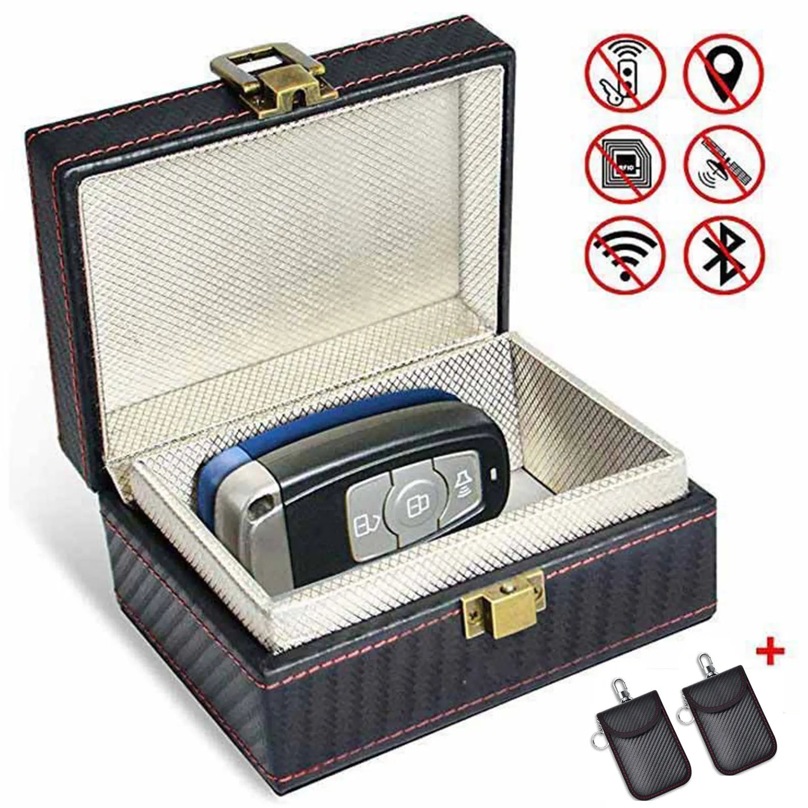 TimelyTrust Luxury Faraday Box & Pouch Set: Ultimate Car Key and RFID Security