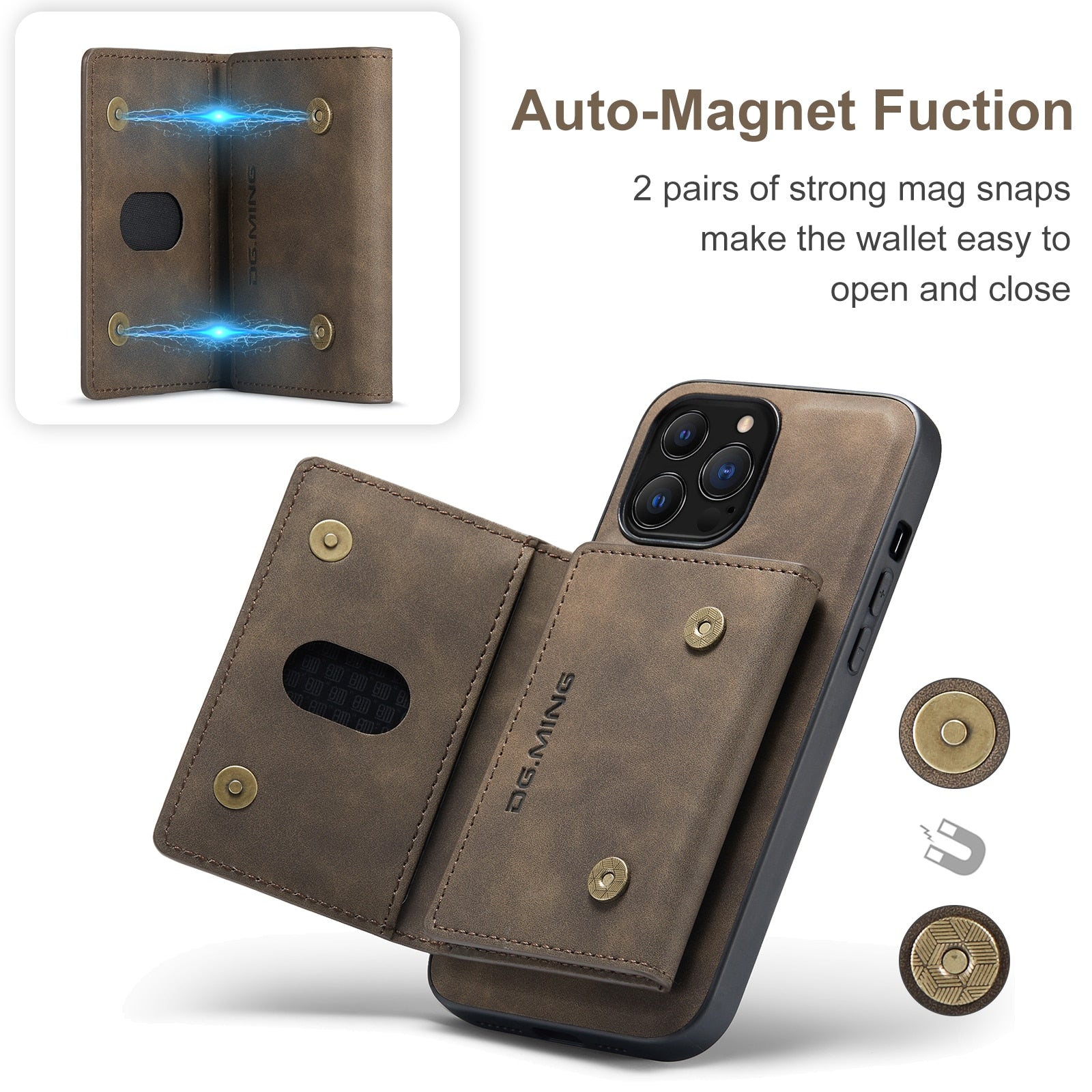 Magnetic Multifunctional Card Holder iPhone Protective Cover
