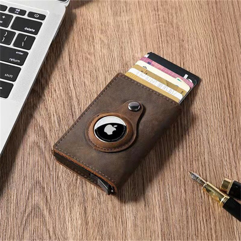 Original Leather For Airtag Case GPS Wallet